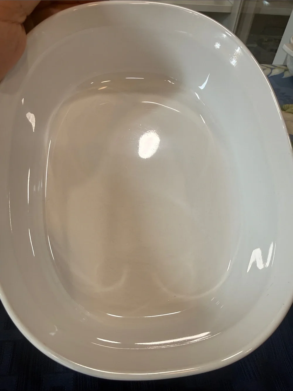 Corningware White Oval Casserole Callaway Ivy with Clear Glass Lid